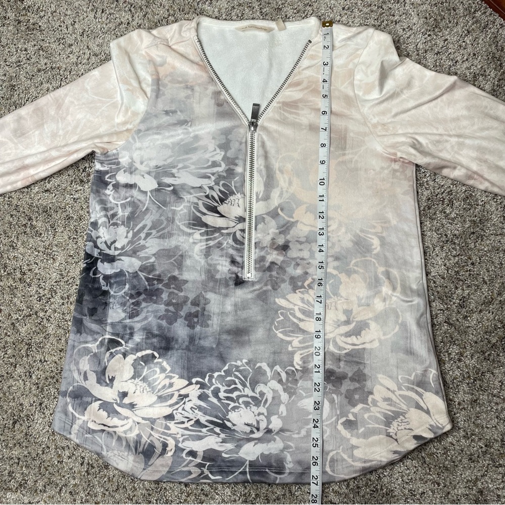 Soft Surroundings Corrina Half Zip Floral Long Sleeve Tunic Top Blouse Small S - Picture 8 of 8